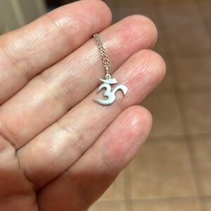 Me & Ro silver “OM” with diamond